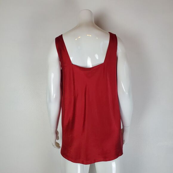 Vintage 90's Nordstrom Plus Size Maroon Silk Tank - Picture 3 of 5